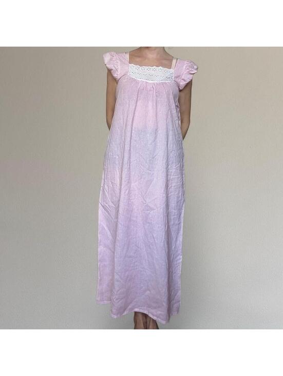 Dresses & Skirts - Vintage pinstripe maxi nightgown.